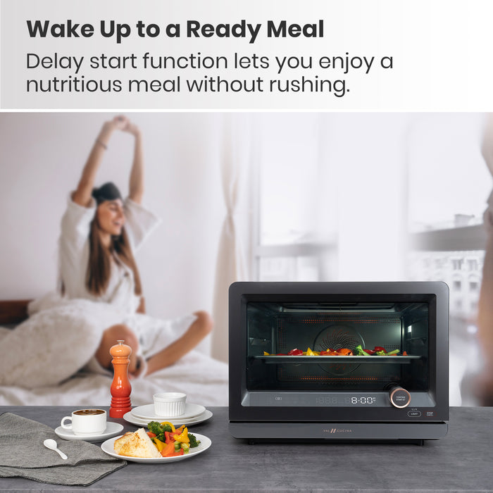 Val Cucina Milan Series 7-in-1 Steam Convection Oven – Matte Black Finish