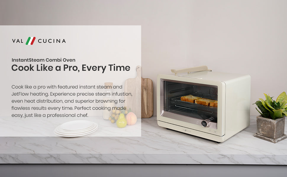 Val Cucina Milan Series 7-in-1 Steam Convection Oven – Cream White Finish