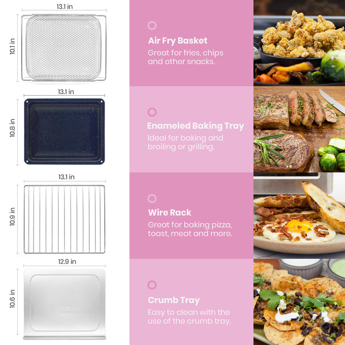 Val Cucina Roma 10-in-1 Retro Pink Air Fryer Toaster Oven