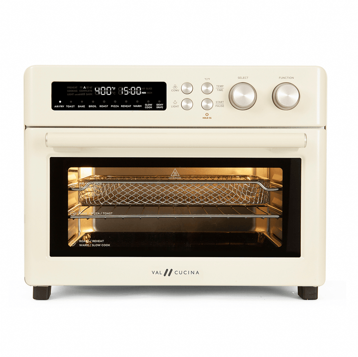 Val Cucina Roma 10-in-1 Retro Cream Air Fryer Toaster Oven