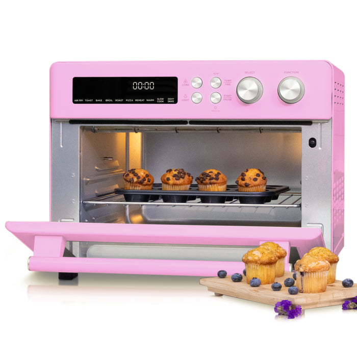 Val Cucina Roma 10-in-1 Retro Pink Air Fryer Toaster Oven