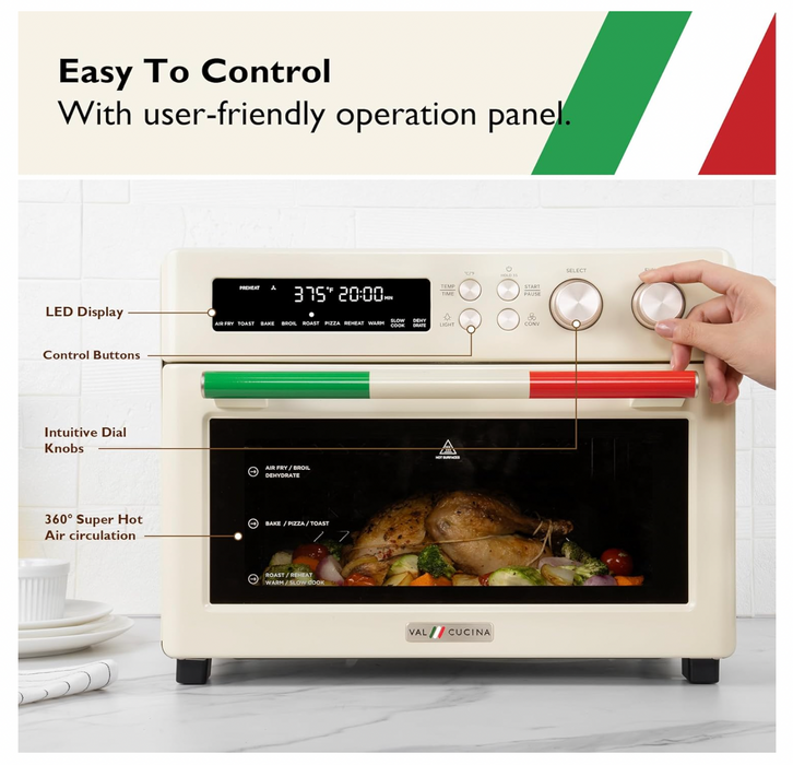 Val Cucina Italia Air Fryer Toaster Oven – 10-in-1 Combo