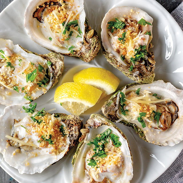 Broiled Lemon & Mustard Crusted Oyster