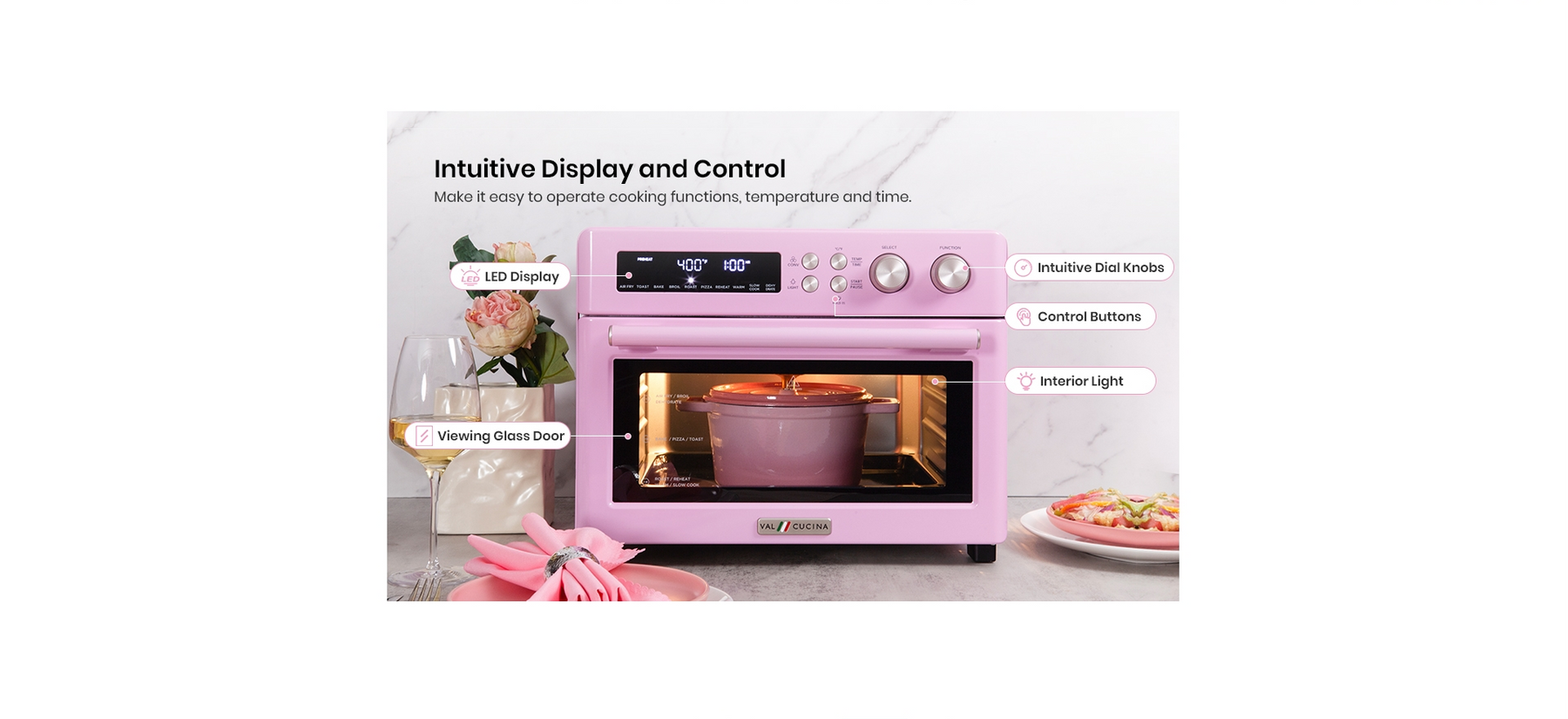 Discover the Charm of the Val Cucina Pink Toaster Oven