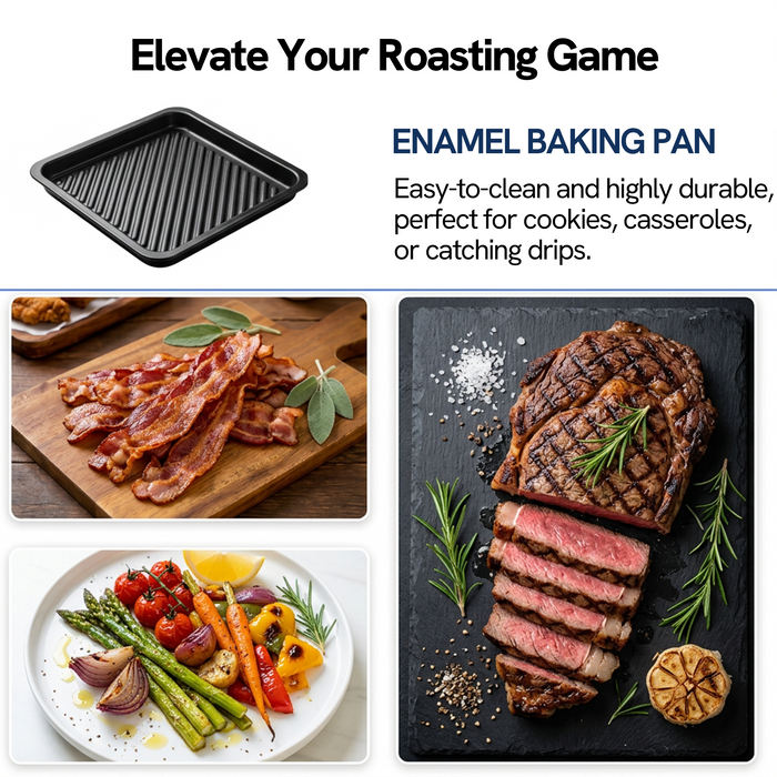 VAL CUCINA Air Fryer Enamel Baking Pan Replacement Parts Compatible with VCO12TM Air Fryer Toaster Oven (Enamel Baking Pan)