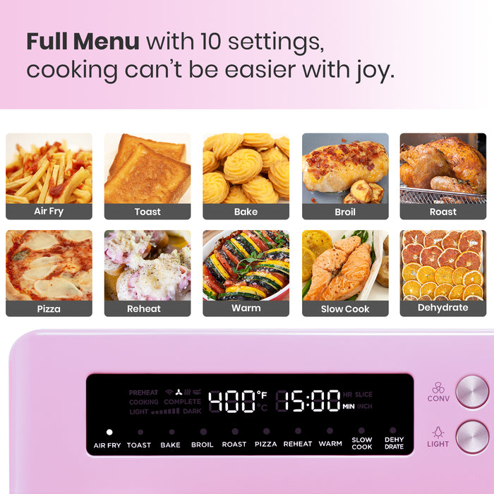 VAL CUCINA 10-IN-1 AIR FRYER TOASTER OVEN - CLASSIC PINK