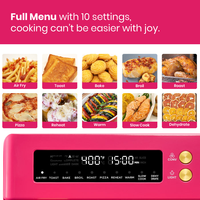 VAL CUCINA 10-IN-1 AIR FRYER TOASTER OVEN - HOT PINK