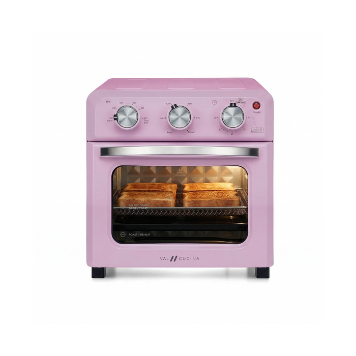 VAL CUCINA 6-in-1 Air Fryer Toaster Oven Combo, Compact 12.7 QT Small Countertop Convection Oven, Fits 9" Pizza & 4 Toast, Hexagon Hybrid Heating, Enamel Baking Pan