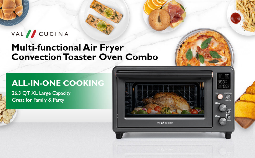 Val Cucina 10-in-1 Clean Air Fryer Toaster Oven Combo