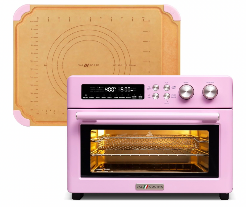 AIR FRYER TOASTER OVEN & CUTTING PASTRY BOARD - HOT BARBIE PINK