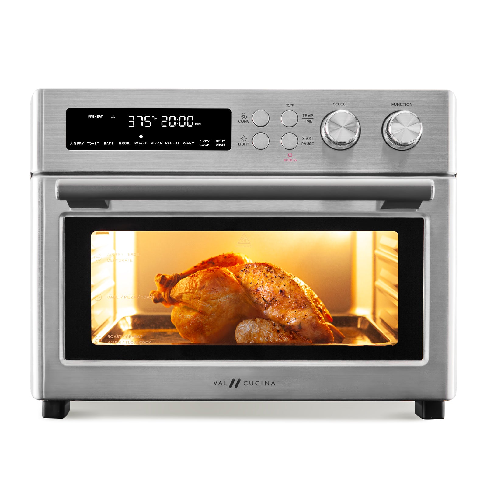 Forno Friggitrice Ad Aria 25 Litri 6 In 1: Cottura Sana Senza Olio, 1600W, Digitale, In Acciaio Inox