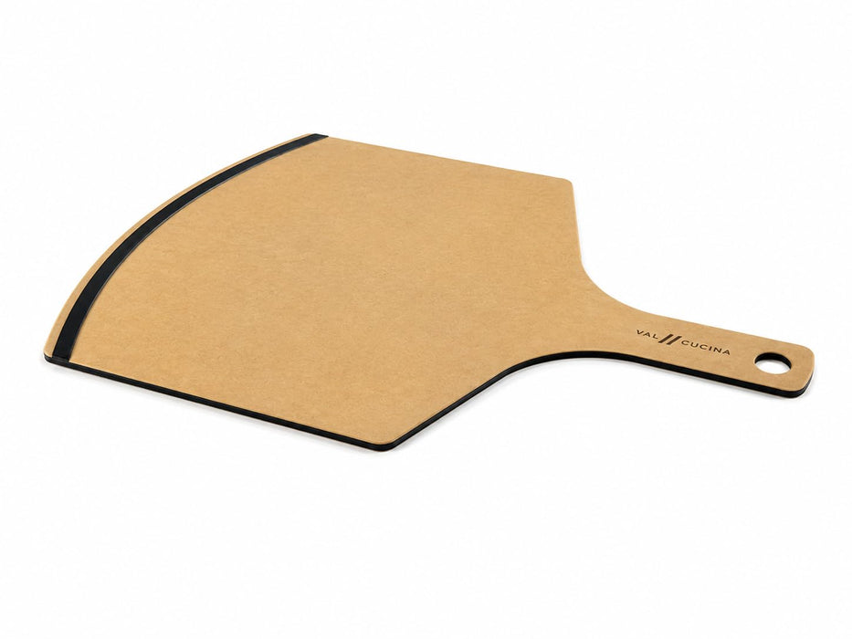 VAL CUCINA Wood Pizza Peel, Wood Fiber Pizza Paddle & Serving Board, Dishwasher Compatible & Heat Resistant Wooden Peel for Baking Homemade Pizza, Bread and Cheese, Knife Friendly Cutting Board