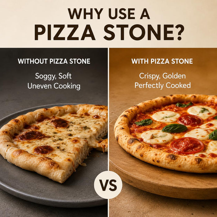 VAL CUCINA Pizza Stone 13×13 Inch, Baking Stone for Oven & Grill – Premium Cordierite Heat-Resistant Pizza Baking Stone for Crispy Crust, Pizza, Bread