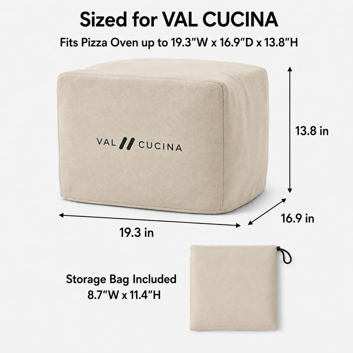 VAL CUCINA Waterproof Outdoor Pizza Oven Cover, Custom Fit for KPOBKUS101 High Temperature Roasting Oven, UV Resistant and Dustproof Pizza Oven Covers for Outside, Black (Beige)