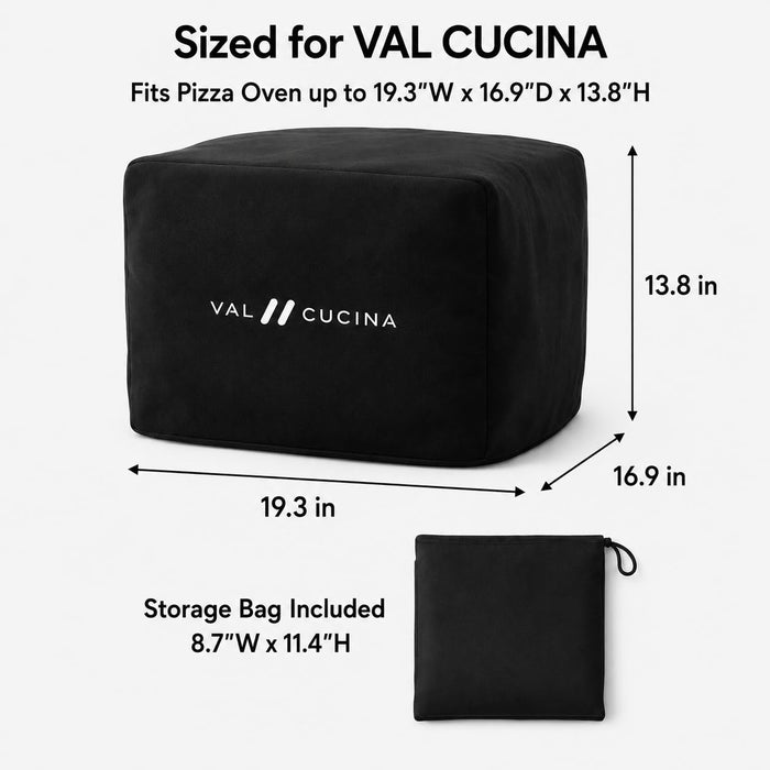 VAL CUCINA Waterproof Outdoor Pizza Oven Cover, Custom Fit for KPOBKUS101 High Temperature Roasting Oven, UV Resistant and Dustproof Pizza Oven Covers for Outside (Black)