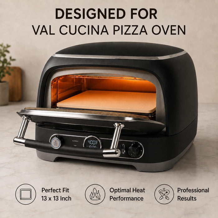 VAL CUCINA Pizza Stone 13×13 Inch, Baking Stone for Oven & Grill – Premium Cordierite Heat-Resistant Pizza Baking Stone for Crispy Crust, Pizza, Bread