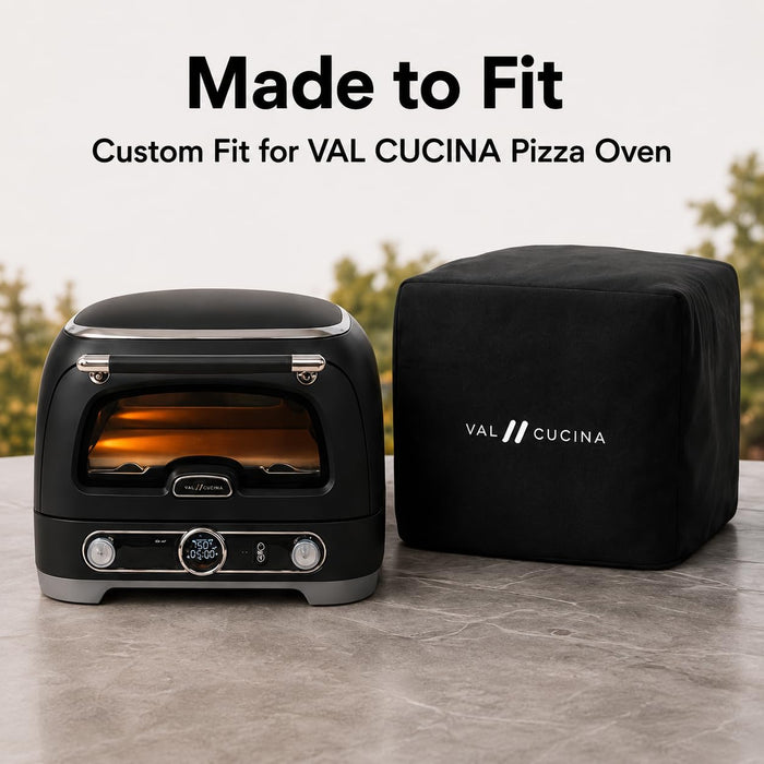 VAL CUCINA Waterproof Outdoor Pizza Oven Cover, Custom Fit for KPOBKUS101 High Temperature Roasting Oven, UV Resistant and Dustproof Pizza Oven Covers for Outside (Black)