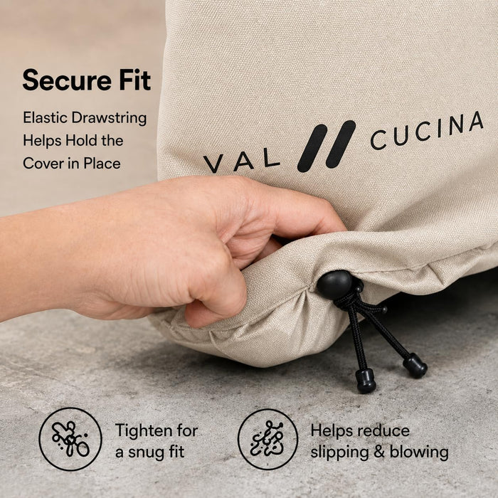 VAL CUCINA Waterproof Outdoor Pizza Oven Cover, Custom Fit for KPOBKUS101 High Temperature Roasting Oven, UV Resistant and Dustproof Pizza Oven Covers for Outside, Black (Beige)