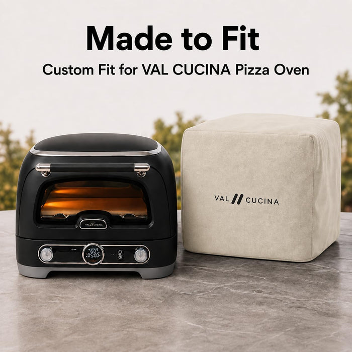 VAL CUCINA Waterproof Outdoor Pizza Oven Cover, Custom Fit for KPOBKUS101 High Temperature Roasting Oven, UV Resistant and Dustproof Pizza Oven Covers for Outside, Black (Beige)