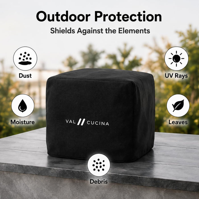VAL CUCINA Waterproof Outdoor Pizza Oven Cover, Custom Fit for KPOBKUS101 High Temperature Roasting Oven, UV Resistant and Dustproof Pizza Oven Covers for Outside (Black)