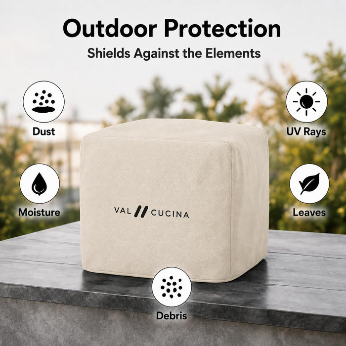 VAL CUCINA Waterproof Outdoor Pizza Oven Cover, Custom Fit for KPOBKUS101 High Temperature Roasting Oven, UV Resistant and Dustproof Pizza Oven Covers for Outside, Black (Beige)
