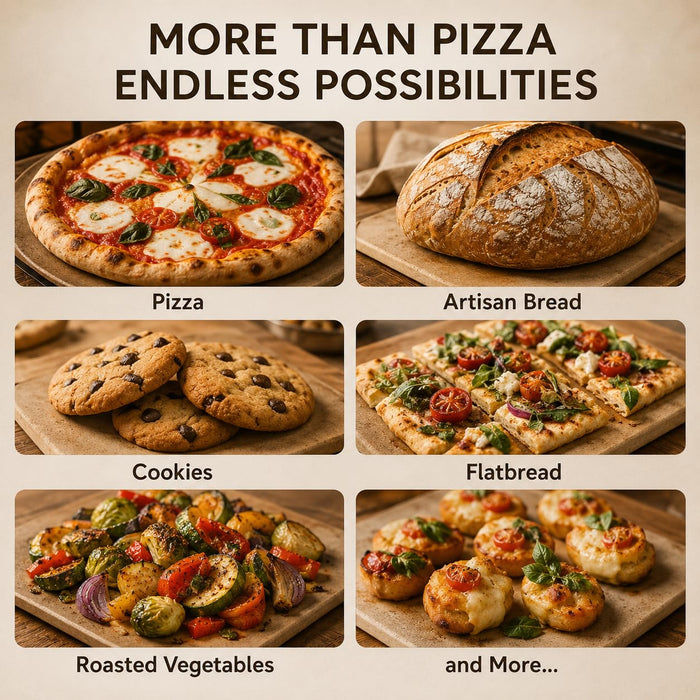 VAL CUCINA Pizza Stone 13×13 Inch, Baking Stone for Oven & Grill – Premium Cordierite Heat-Resistant Pizza Baking Stone for Crispy Crust, Pizza, Bread