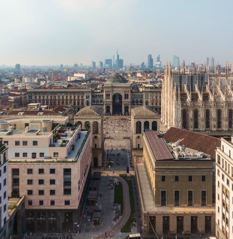 Milan skyline seen from above the Duomo